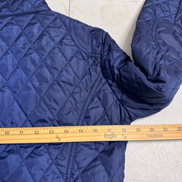 Banana Republic Jacket Womens‎ Small Navy Quilted Belted Equestrian Buckles - Picture 6 of 10